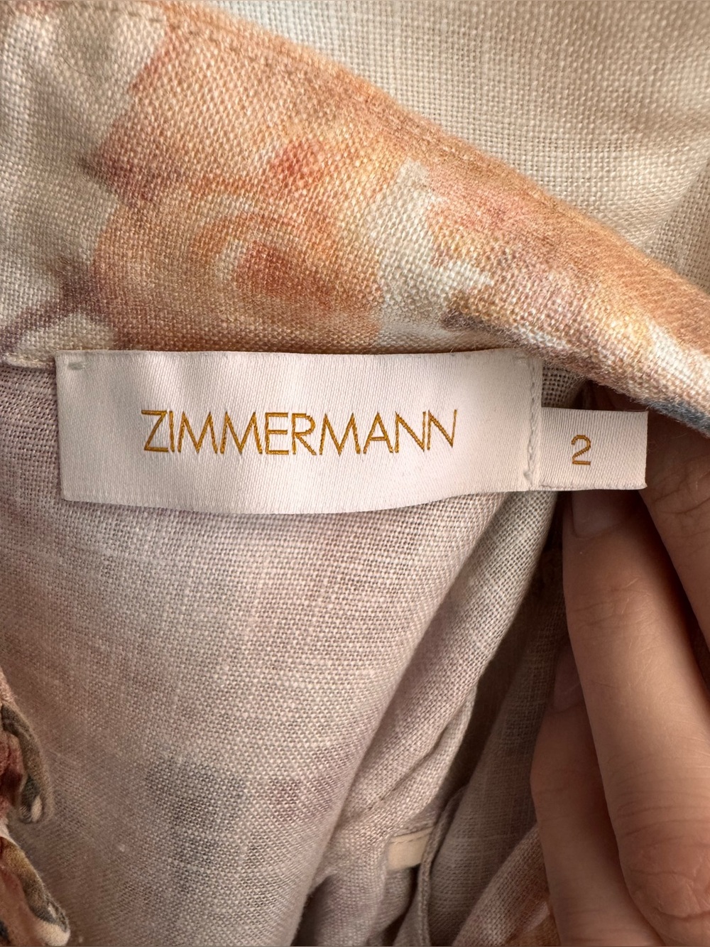 Zimmermann Cream Floral-Print Midi Dress with Belt - Picture 11 of 16
